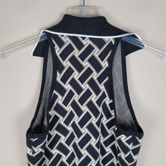 Diane Von Furstenberg Target Size XS Midi Wrap Knit Dress Sleeveless Black - Picture 6 of 11